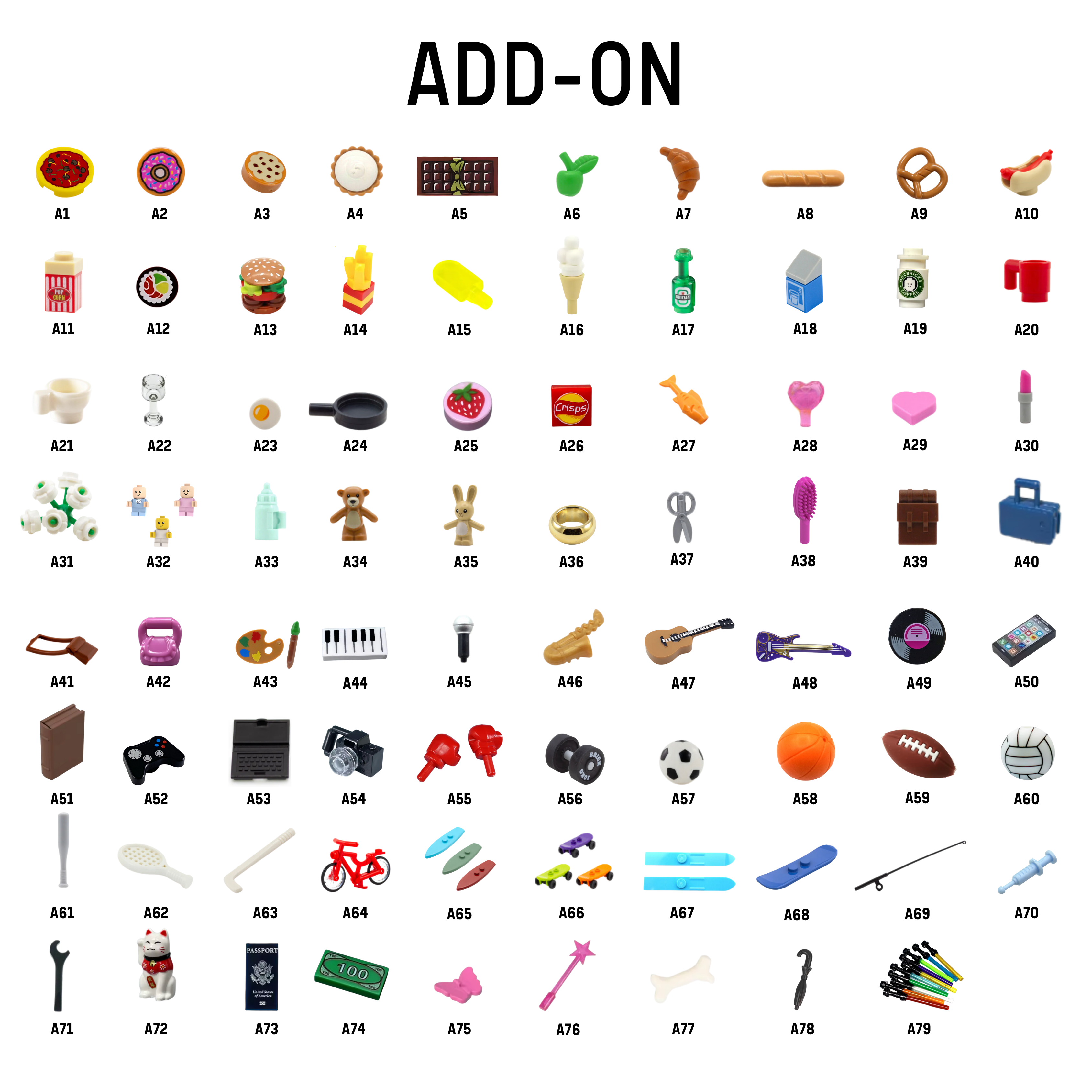 Complete white base minifigure customization guide. Design family or group sets with custom text.