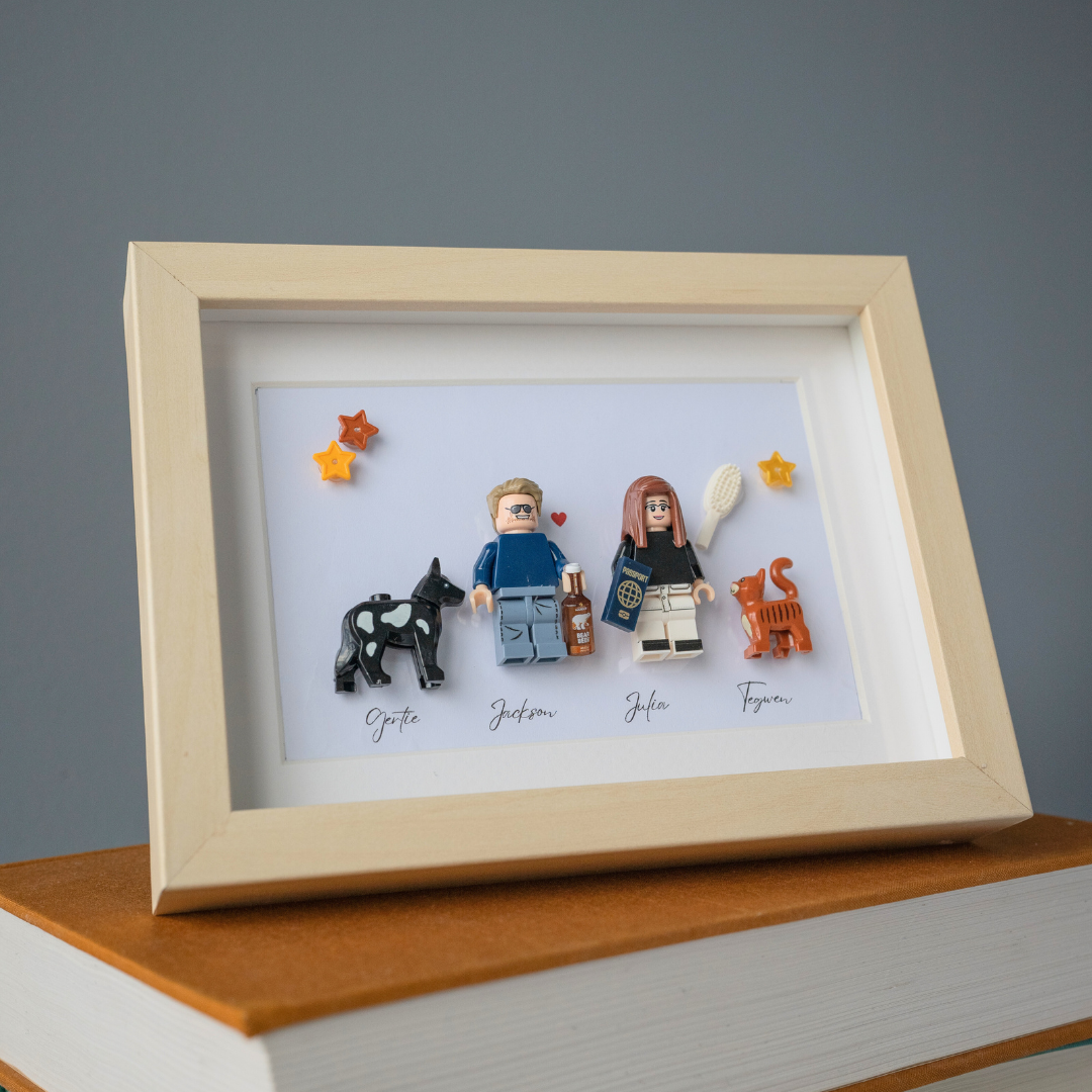 Personalized Minifigure Frame - Custom Family Display for LEGO Figures